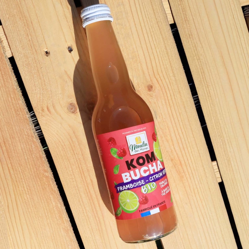 Kombucha framboise citron vert bio