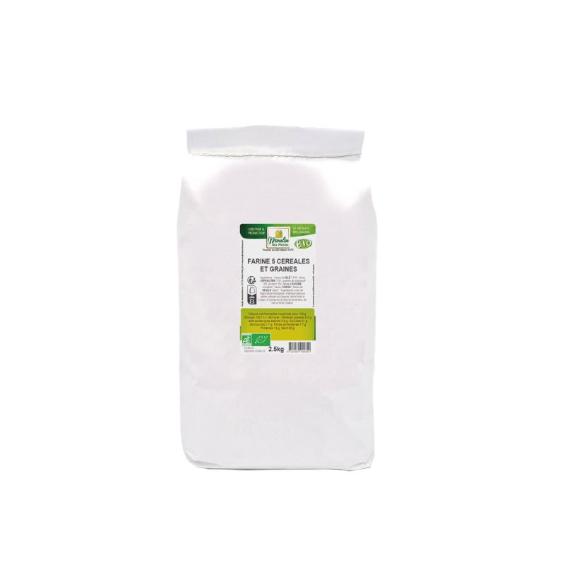 Farine 5 céréales et graines en vrac bio