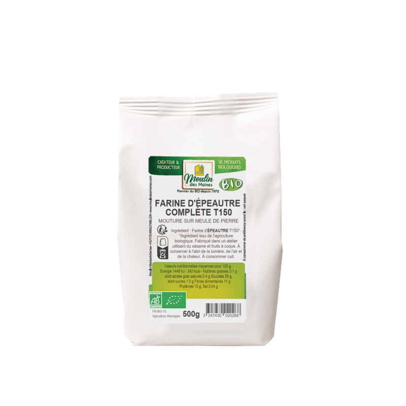Farine d'épeautre complète T150 meule de pierre bio