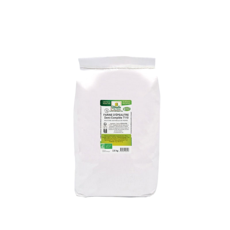 Farine d'épeautre demi-complète T110 en vrac bio