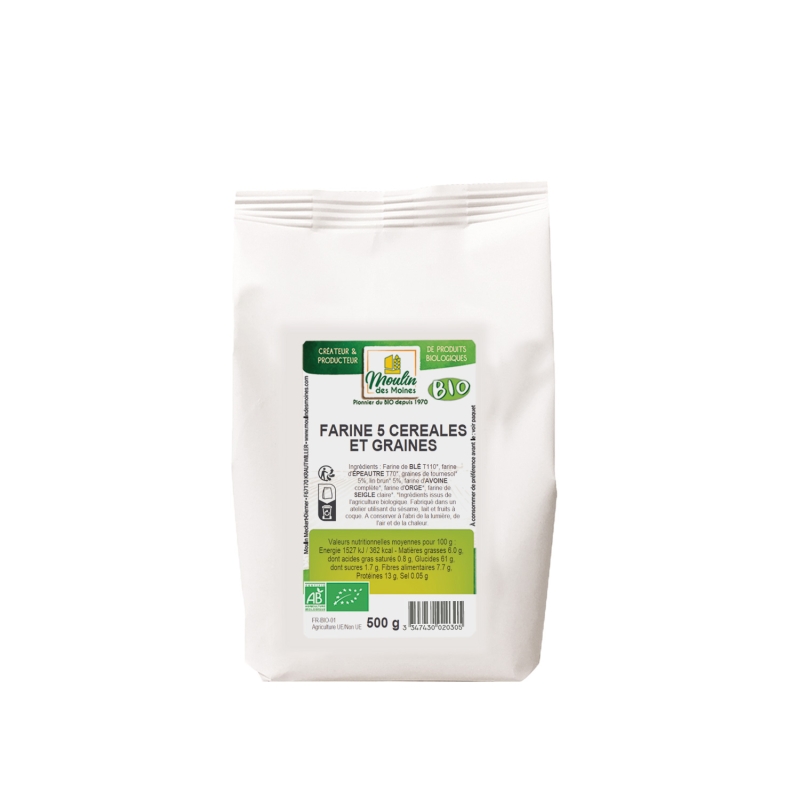 Farine 5 céréales et graines bio