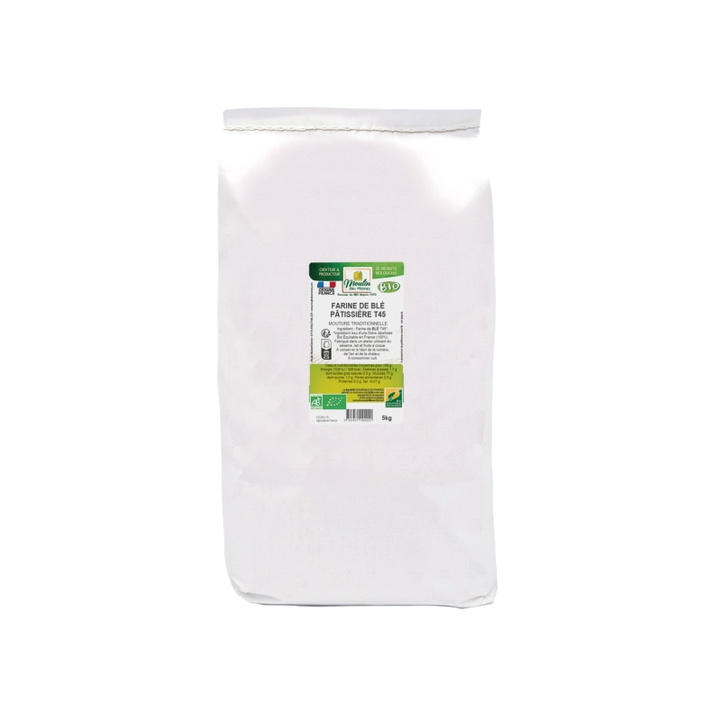 Farine de blé blanche T45 bio équitable en France en vrac
