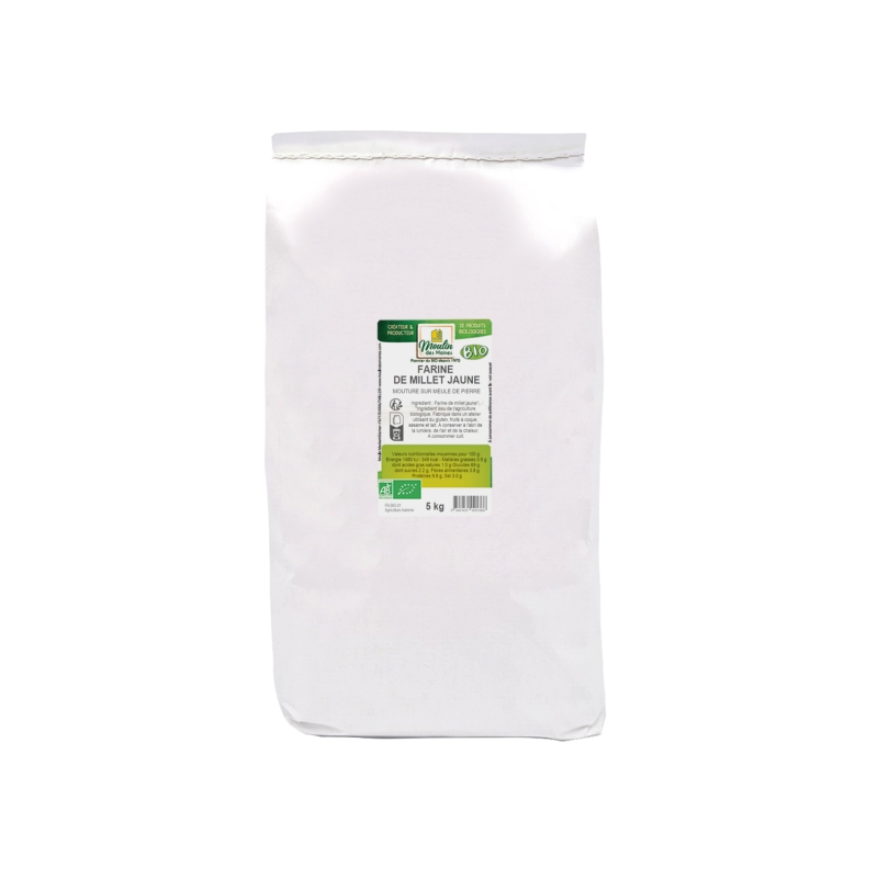 Farine de millet jaune meule de pierre en vrac bio