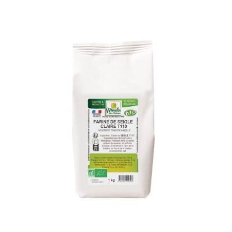 Farine de seigle, claire bio