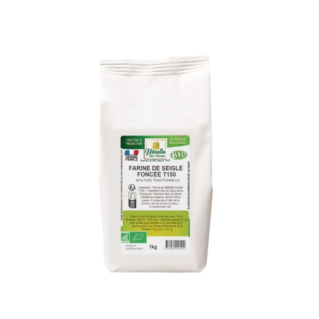 Farine de seigle, foncée bio