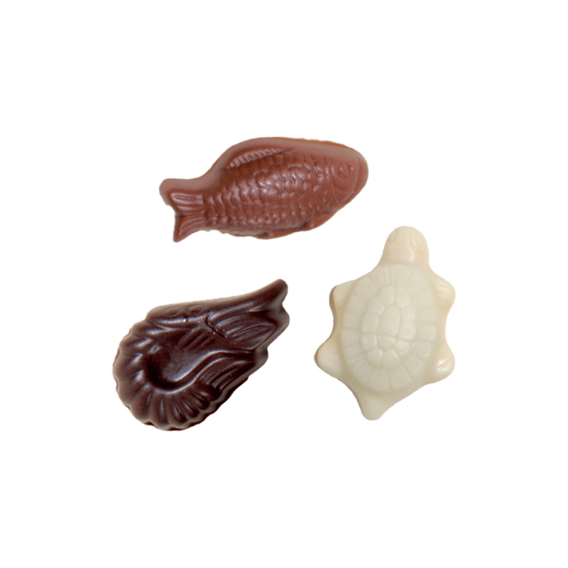 Mélange fritures de chocolat noir,lait,blanc bio