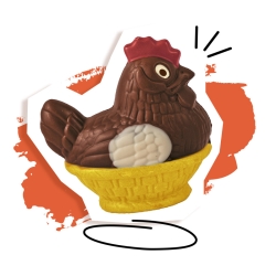 Poule assise chocolat au lait