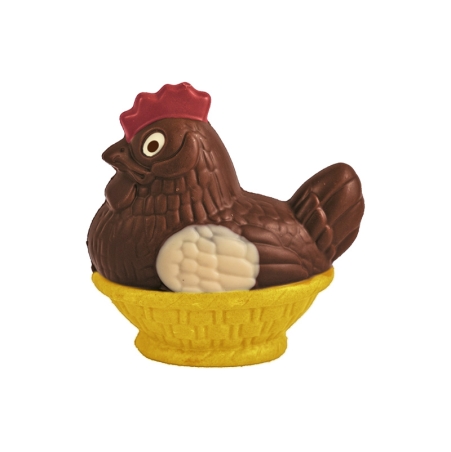 Poule assise chocolat au lait