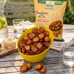 Bouton d'or de blé au sésame et pavot bio