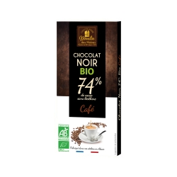 Tablette Chocolat noir 74% au café bio