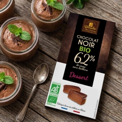 Tablette Chocolat noir 62% dessert bio