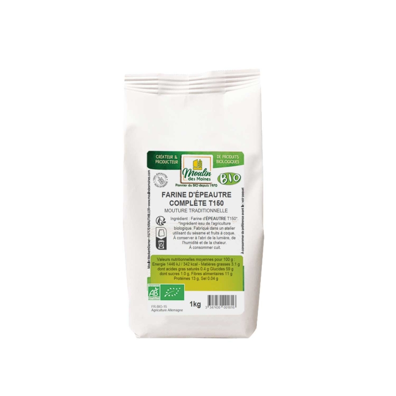 Farine d'épeautre complète T150 bio