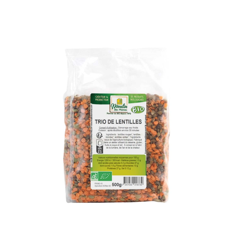 Trio de lentilles bio