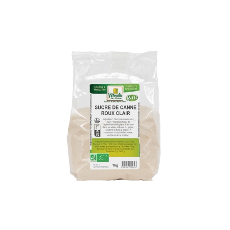 Sucre de canne roux clair bio