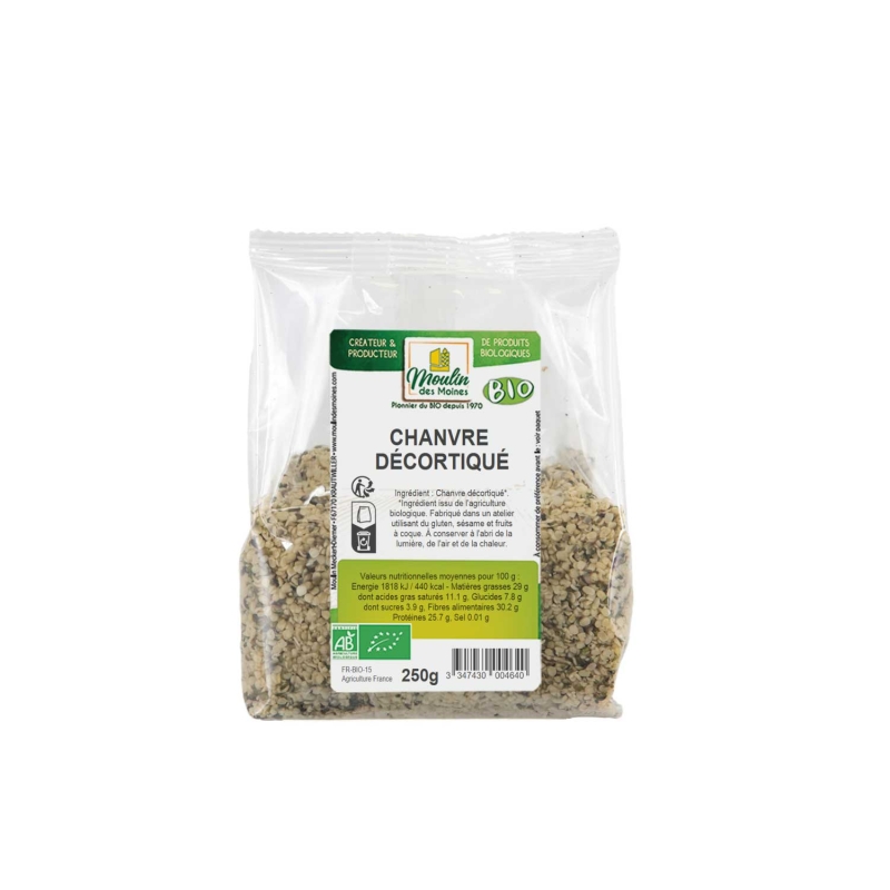 Graines de chanvre décortiquées bio