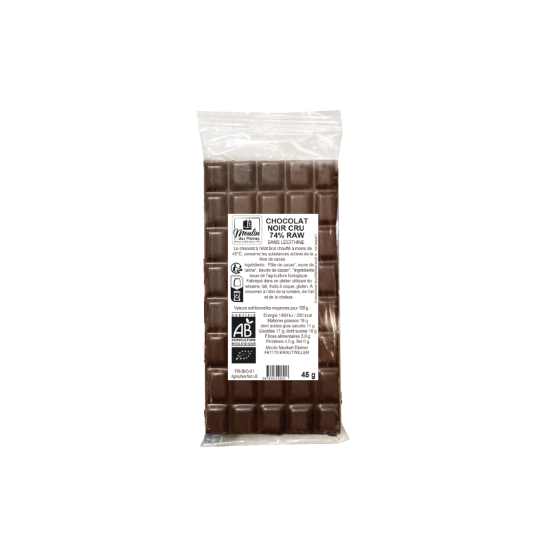 Tablette Chocolat noir cru bio