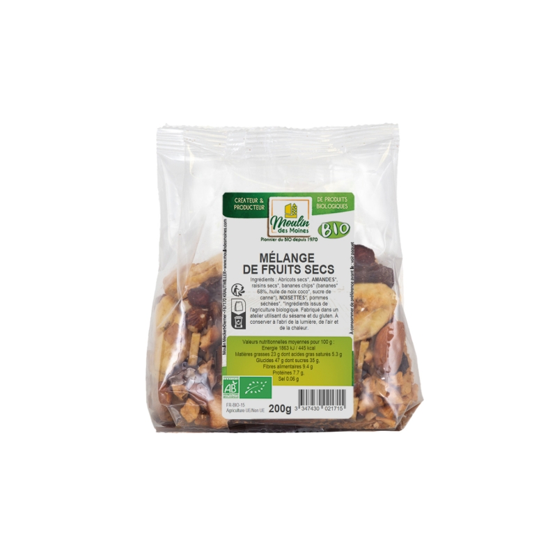 Mélange de fruits secs bio