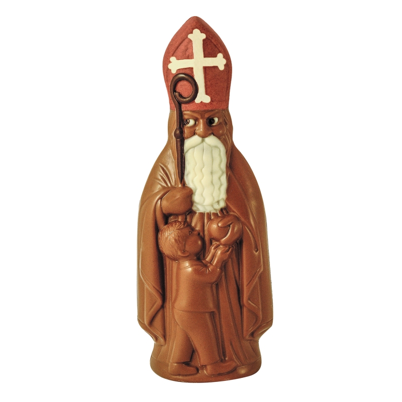 Saint Nicolas et l'enfant chocolat au lait bio