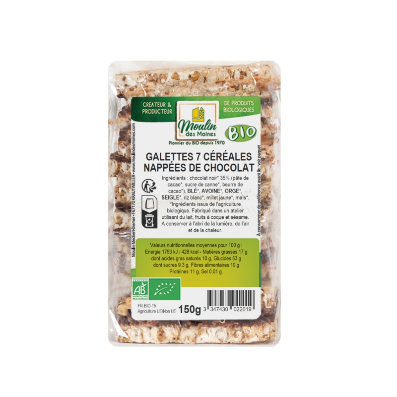Galettes 7 céréales chocolat bio