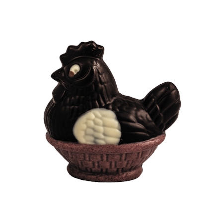 Poule assise chocolat noir bio