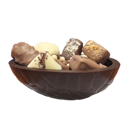 Oeuf chocolat noir garni bio