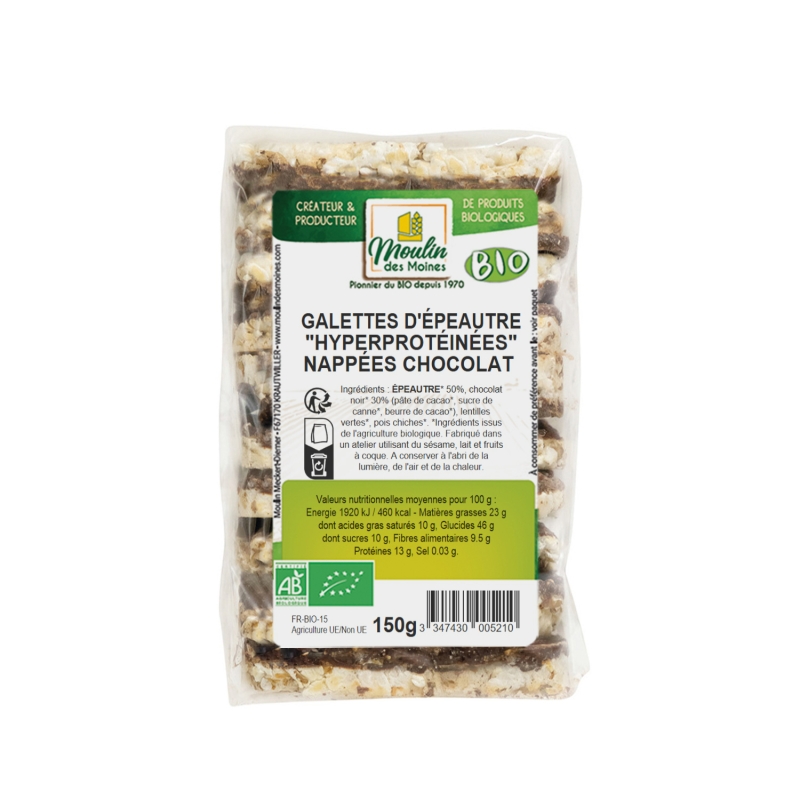 Galettes d'épeautre chocolat hyperproteinées bio