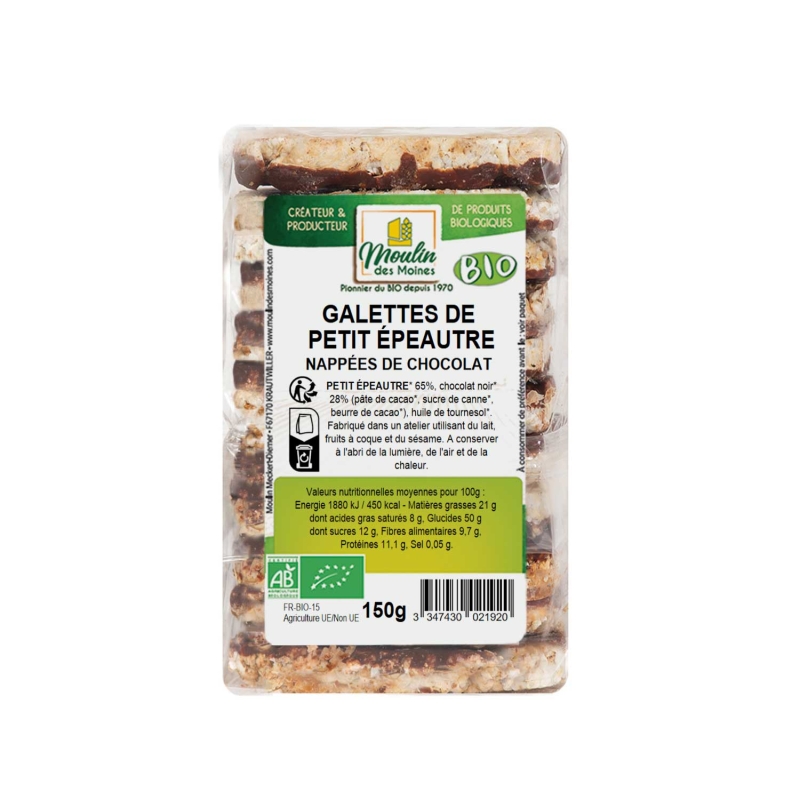 Galettes de petit épeautre et chocolat bio