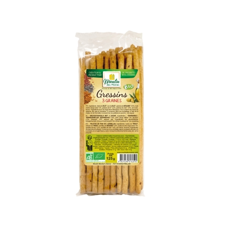 Gressins aux 3 graines bio