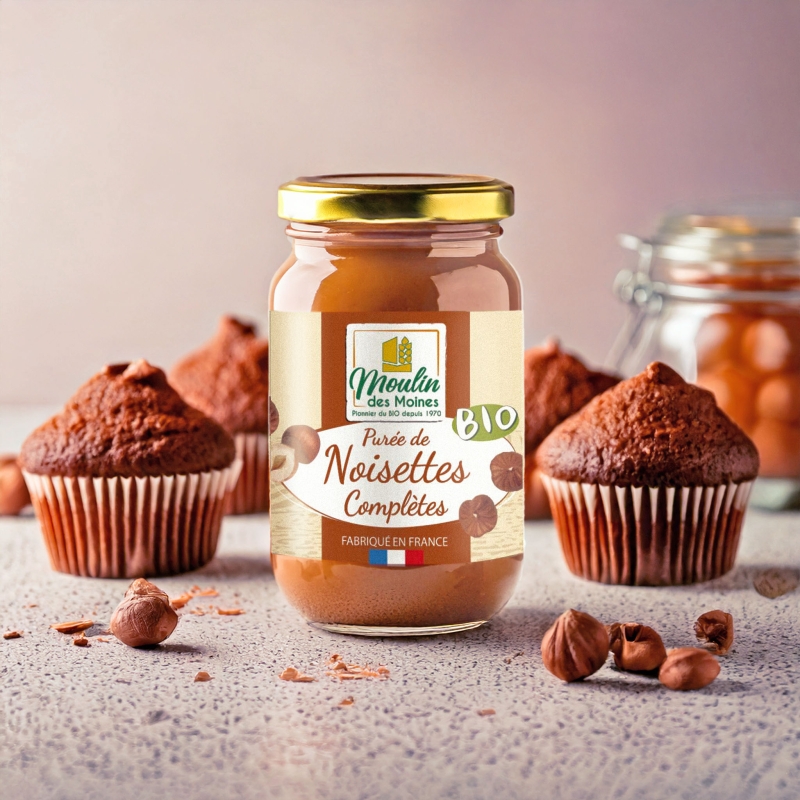 Purée de noisettes complètes bio