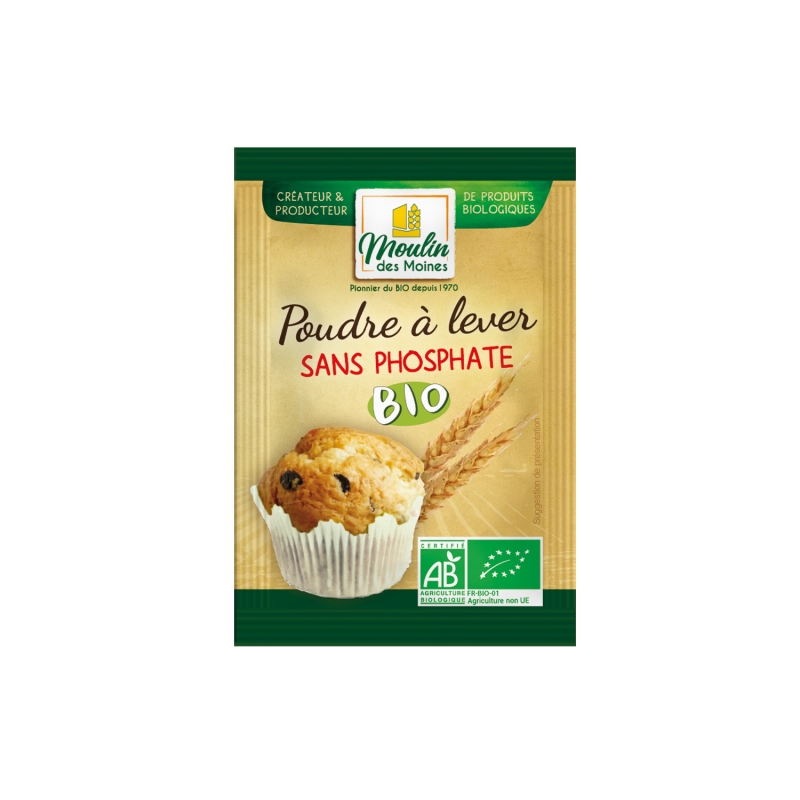 Poudre à lever sans phosphate bio