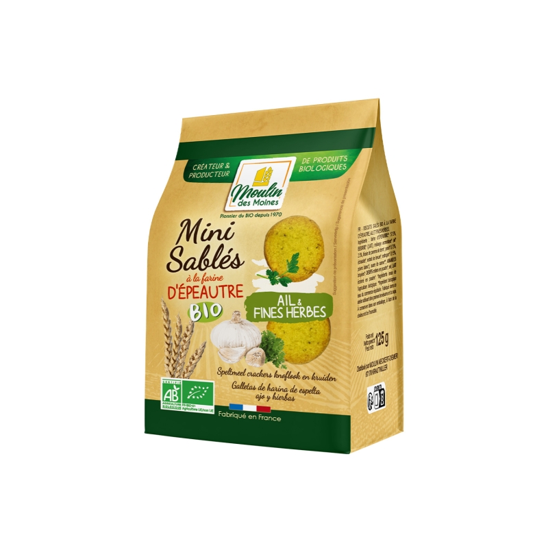Mini sablés ail & fines herbes bio
