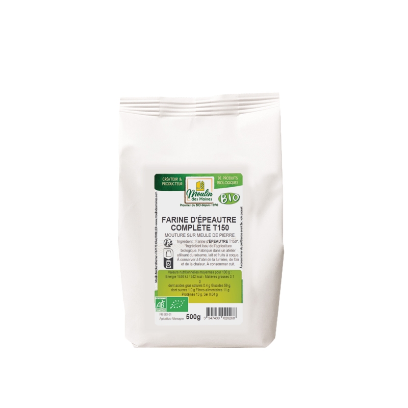 Farine d'épeautre complète T150 meule de pierre bio