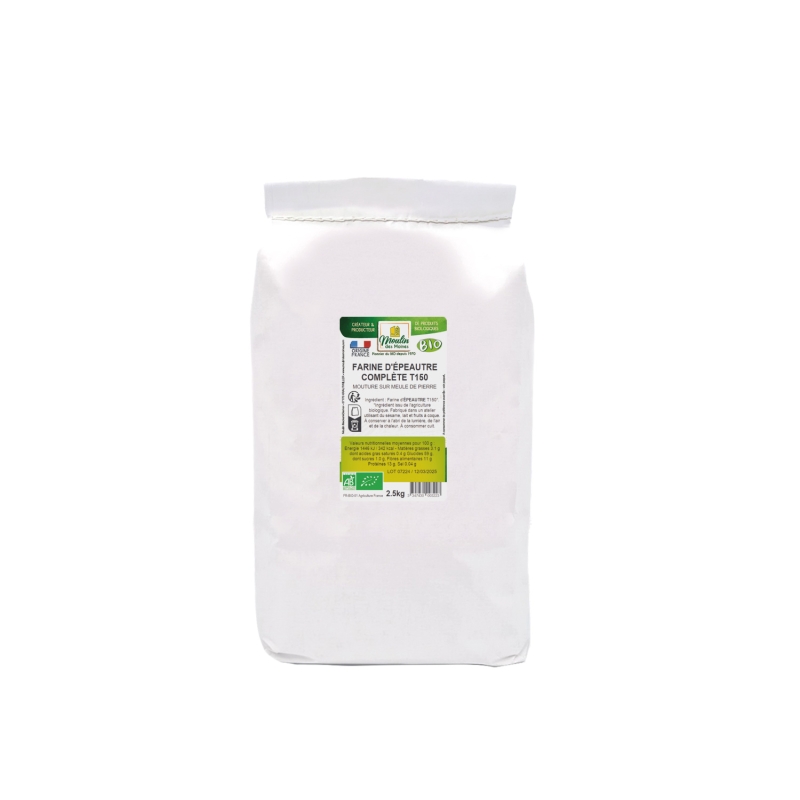 Farine d'épeautre complète T150 meule de pierre en vrac bio