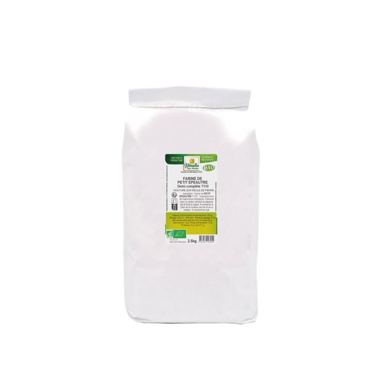Farine de petit épeautre demi-complète T110 meule de pierre en vrac bio