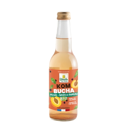 Kombucha pêche sureau bio