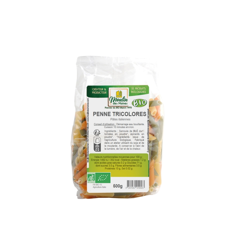 Penne tricolore bio