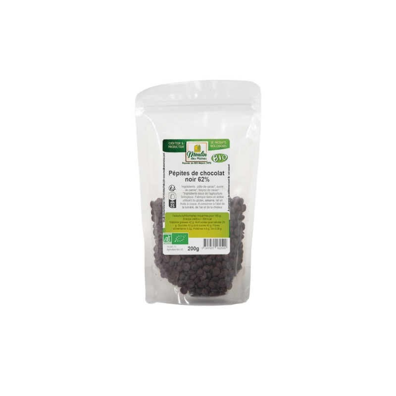 Pépites de chocolat noir 62% bio