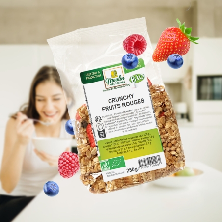 Crunchy aux fruits rouges bio