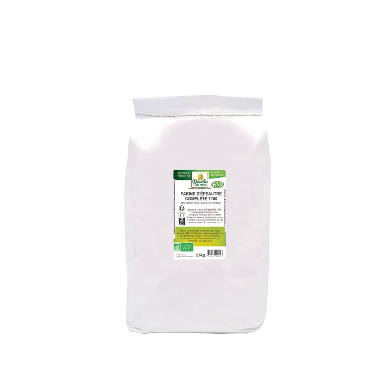 Farine d'épeautre complète T150 meule de pierre en vrac bio