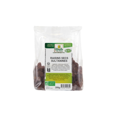 Raisins secs sultanines bio