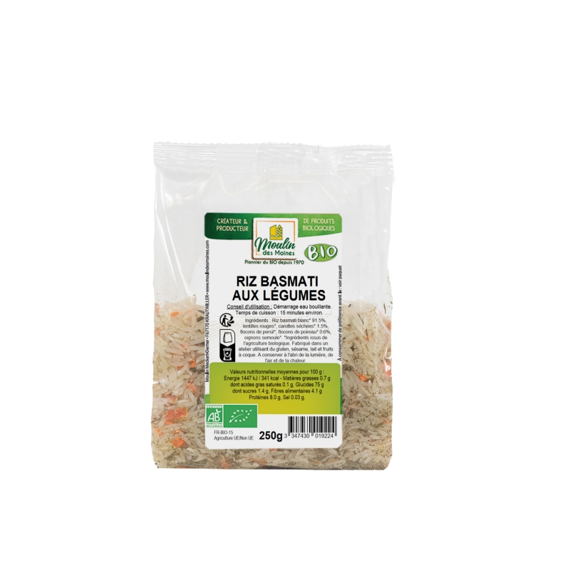 Riz basmati aux légumes bio