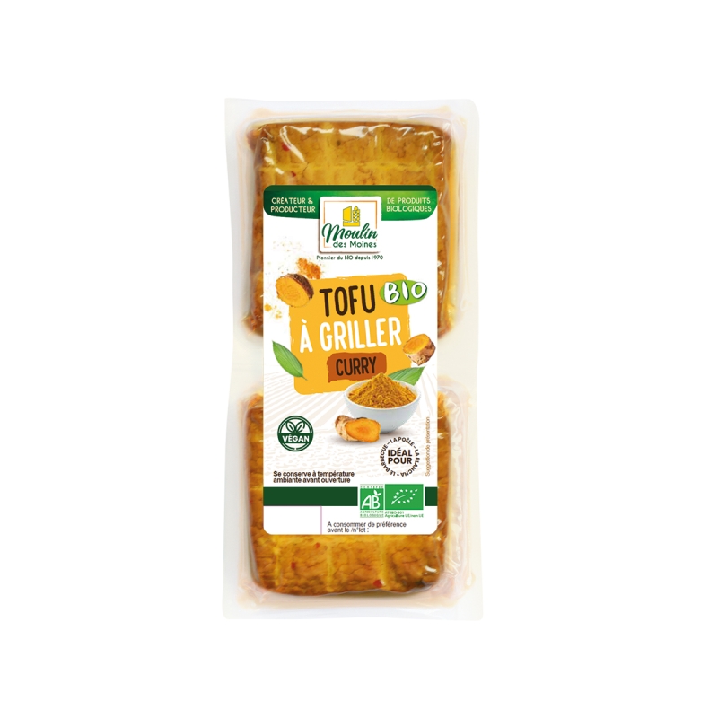 Tofu grillé curry vegan bio