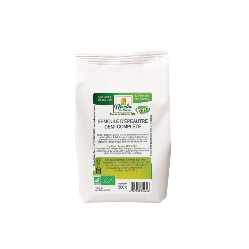 Semoule d'épeautre demi-complète fine bio