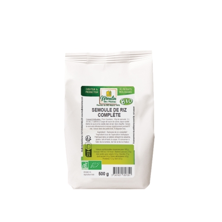 Semoule de riz complet bio