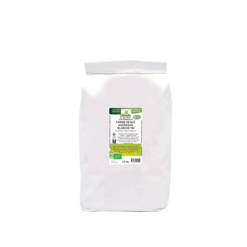 Farine de blé Khorasan blanche T65 en vrac bio