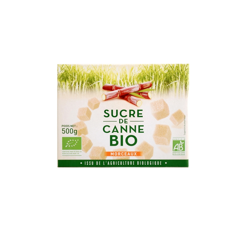 Sucre de canne roux en morceaux bio