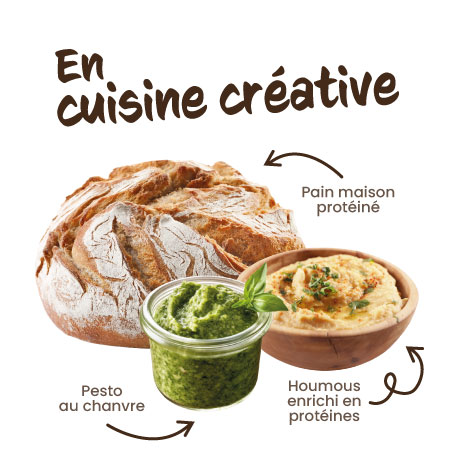 Comment cuisine les graines de chanvres de façon créative, fair eun pesto au chanvre, faire un houmous avec des graines de chanvre, faire du pain maison avec des graines de chanvre