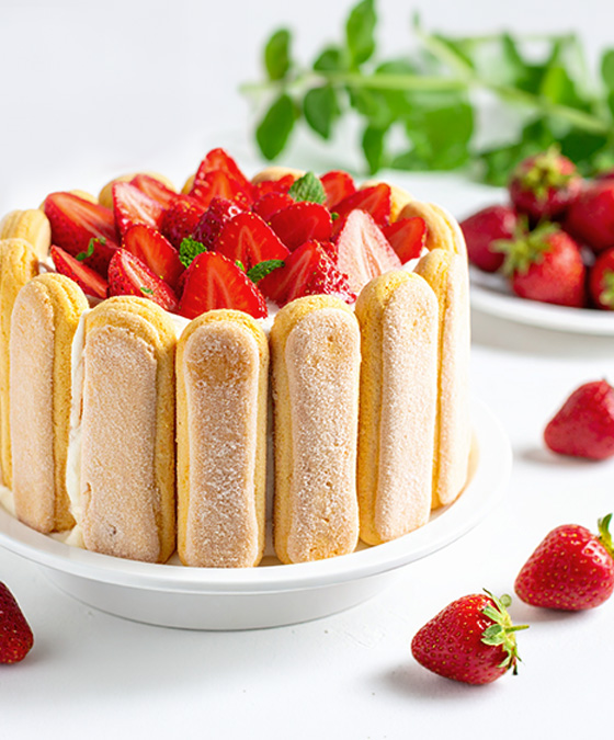 Charlotte aux fraises légère