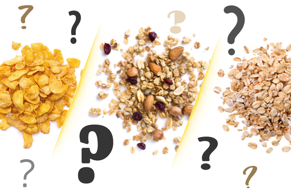 Corn flakes, Muesli ou Flocons : tout pour un petit déjeuner sain !