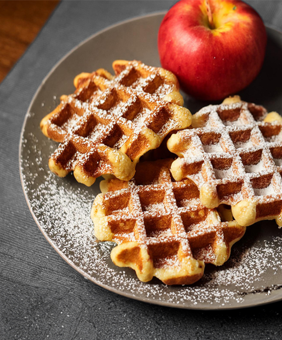 Gaufres à la compote de pomme et farine d'épeautre